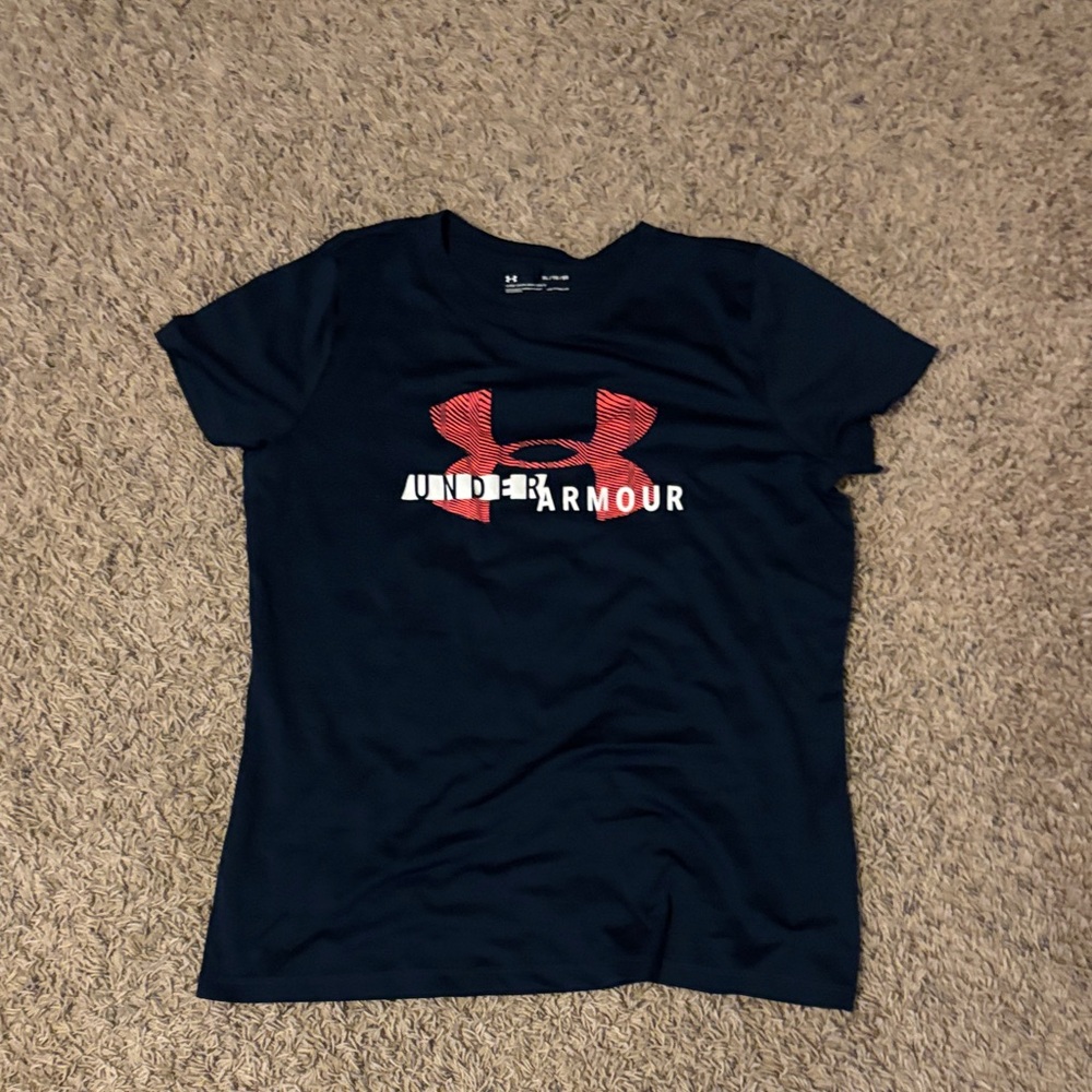Under Armour Black T-Shirt with Red Logo